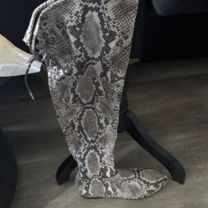 Marc Fisher Snake Print Over the Knee Boots
